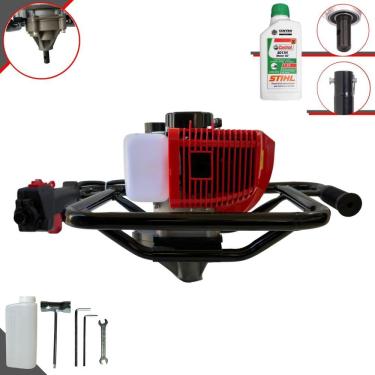 Imagem de Perfurador de Solo Polaca Cavadeira Sem Broca Anmax GD520-B À Gasolina 52cc 2,2HP Alta Rotação e Performance Para Construção Civil + ÓLEO STIHL 2T