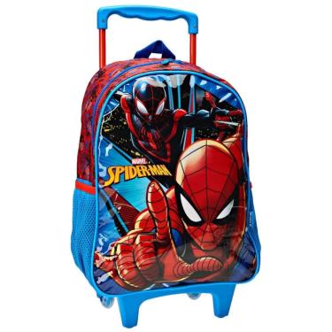 Imagem de Mochila Spider Man Homem Aranha Miles Morales Reforçada Resistente Bolso para Garrafinha 14` - Spider Miles - Xeryus