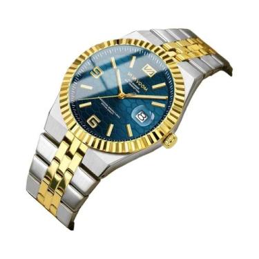 Imagem de Relógio De Luxo Masculino 40mm Em Aço Inoxidável Prata Com Movimento Q