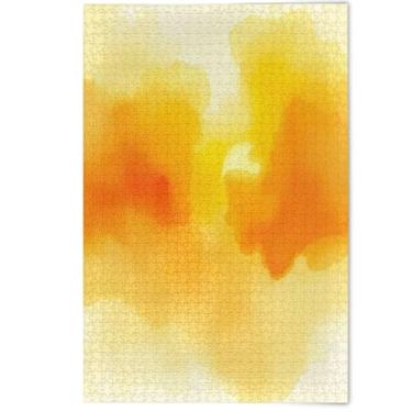 Imagem de Orange Yellow Watercolor Jigsaw Puzzle for Adults 500 Pieces Game Funny Cool Puzzles for Adults Floral Landscape Art, 500 Pieces, 20.5" x 14.9"
