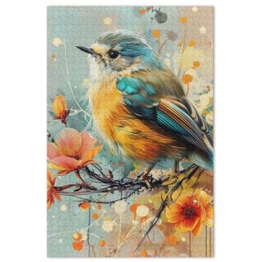 Imagem de Quebra-cabeça de pássaro pintado colorido, 500 peças para adultos, presentes tecnológicos, quebra-cabeça grande, arte de jogo