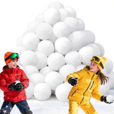 Imagem de Paradi star 100 bolas de neve falsas, conjunto de bolas de combate de neve artificiais de 6 cm bola de neve branca macia para jogos de arremesso em ambientes internos e externos, decoração de Natal