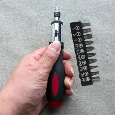 Imagem de Conjunto de 2 chaves de fenda de precisão com brocas de aço carbono, kit de reparo de várias pontas, alça para eletrônicos domésticos faça você mesmo, preto