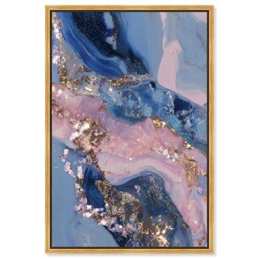 Imagem de Rose Gold Nebula II Impressão em tela rosa decoração de parede por Art Remedy, moldura dourada, 25 x 38 cm