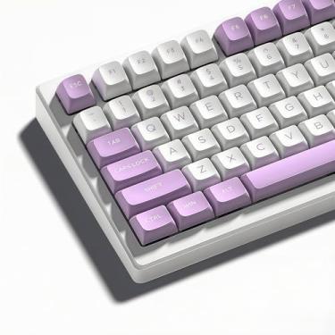 Imagem de dagaladoo XVX 189 teclas Double Shot, conjunto completo de teclas de teclado personalizadas PBT, teclas de perfil XVX para interruptores Cherry Gateron MX 60% 65% 75% 100% teclado mecânico, branco/roxo