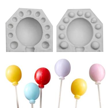 Imagem de Moldes de silicone de pirulito de balão redondo para decoração de bolo de pirulito para enfeite de cupcake chocolate doce fondant
