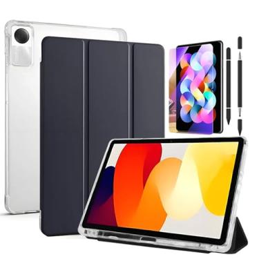 Imagem de Capa Para Xiaomi Redmi Pad Se 11/ Caneta/Película,Suporte para Caneta, Tampa Magnética e Suporte Integrado,com Função de Acordar/Aativar (Preto)