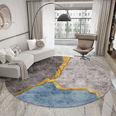Imagem de Tapete redondo com textura de mármore para quarto, lavável, sala de estar, tapete redondo, decoração de casa, antiderrapante, tapetes circulares, A, diâmetro 60 cm