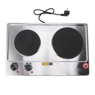 Imagem de Luocute Cooktop Elétrico de 2 Queimadores, Queimador Duplo de Cerâmica de 1500 W e 1000 W Com Controle de Botão para Todas As Panelas, Bancada ou Fogão Embutido