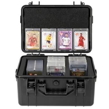 Imagem de OUUTMEE Graded Card Case, Trading Card Storage Box, Waterproof Card Slab Carrying Case for 80+ PSA, CSG, BGS, SGC Sports Trading Cards with 7 EVA Foam