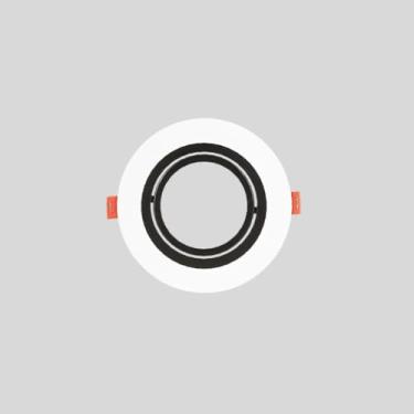 Imagem de Spot de Embutir Redondo Preto e Branco AR111 GU10 Direcionável Plano 17cm