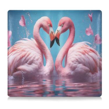 Imagem de CEBUGI Flamingo Porta-luvas para registro de carro e seguro do Dia dos Namorados, porta-luvas, organizador de documentos, 12,5 x 24 cm