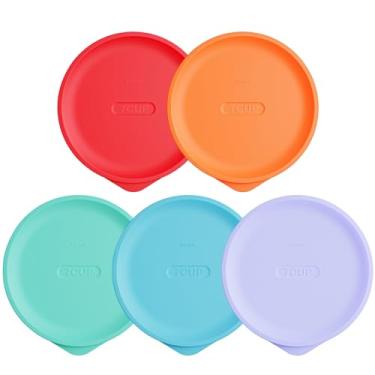 Imagem de Tampas de substituição para Pyrex 7402-PC 6/7 xícara, tampa redonda de silicone para tigela de vidro âncora, pacote com 5, cores mistas