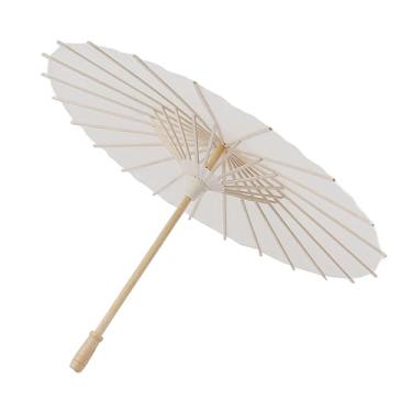 Imagem de Generic Guarda-sol de Branco para Crianças, Guarda-sol Elegante Estilo Chinês, Arte para Adereços de Fotografia de Praia (40cm)