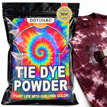 Imagem de DOTUHAO Tie Dye em pó, tintura de tecido tinto vinho, corantes para roupas, corantes criativos para roupas, perfeitos para artes e artesanato, arte em tecido DIY (vinho, 113 g)
