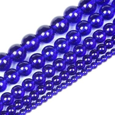 Imagem de Azul escuro, 4 mm, 200 peças, contas de cristal de vidro, espaçador, redondo, solto, contas lisas para fazer joias, colar faça você mesmo, pulseira, acessórios