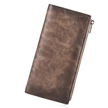 Imagem de Carteira colorida retrô pintada à mão carteira longa com vários cartões carteira de grande capacidade carteira de negócios masculina (cor: Tamanho A: 18 * 1 * 9 cm)