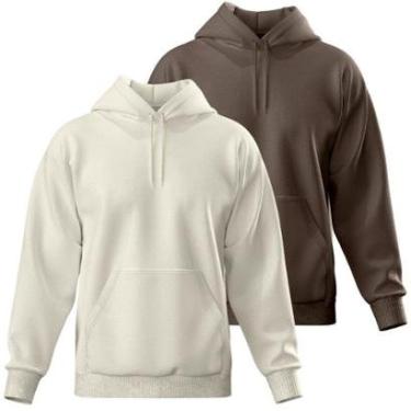 Imagem de Kit 2 Blusas De Frio Moletom Liso Casaco Inverno Masculino-Masculino