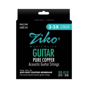 Imagem de Cordas De Violão Folk Revestidas De Cobre Vermelho ZIKO DR-010 DR-011 