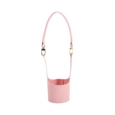 Imagem de Bolsa De Couro Para Garrafa De Água, Capa Portátil Para Copo Com Alça 