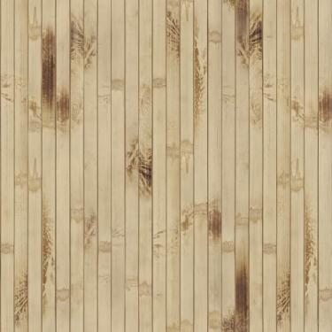 Imagem de Qianglive Papel de parede de bambu – 43,9 cm x 304,8 cm textura realista de ripas de madeira, vinil autoadesivo para parede de destaque, banheiro, sala de spa, decoração natural, impermeável e fácil