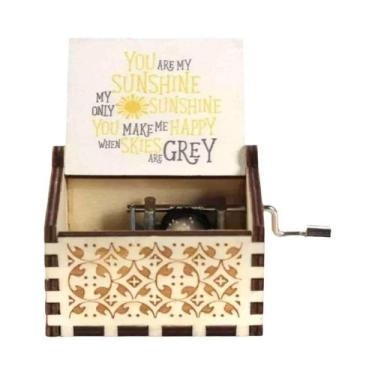 Imagem de Caixa De Música De Madeira Com Manivela 'You Are My Sunshine', Present