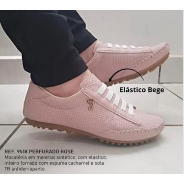 Imagem de Tênis Feminino Mocatênis Confort - Clara Maria Shoes, Rose, 37