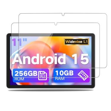 Imagem de NOUKAJU Protetor de tela para tablet JUNYANG Q16W 11 polegadas, vidro temperado HD, dureza 9h, arranhões, anti-impressão digital, protetor de filme de vidro temperado para JUNYANG Q16W [2 unidades]