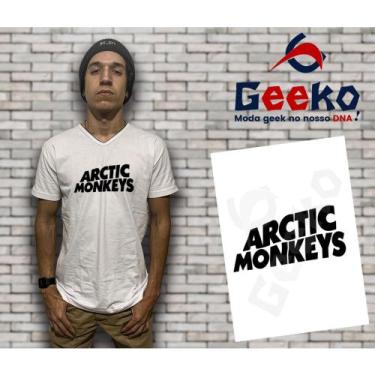 Imagem de Camiseta Arctic Monkeys Indie Alternativo Rock Geeko, Branca gola v, G