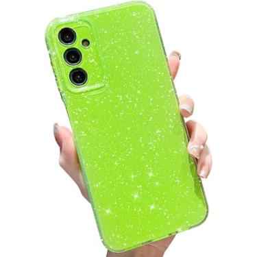 Imagem de MINSCOSE Capa compatível com Samsung Galaxy A16 5G, linda cor neon brilhante, brilhante, fina, à prova de choque, capa brilhante de silicone para mulheres e meninas A16 17 cm - Neongreen