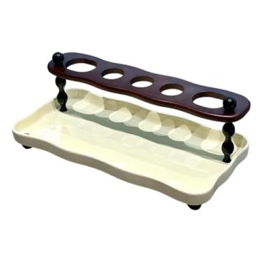 Imagem de Generic Organizador de escova de dentes e pasta de dente versátil para de banheiro, cozinha e dormitórios, Bandeja Amarelo-creme