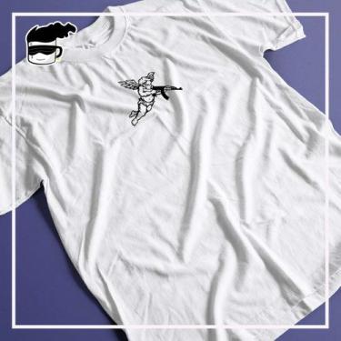 Imagem de Camiseta Anjo Ak47 Old School Unissex 100% Algodão - Kamisetas Otaku, 