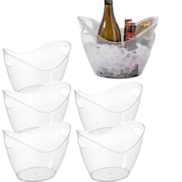 Imagem de Balde de gelo e refrigerador de vinho, banheira de acrílico transparente para festas e entretenimento, material de qualidade alimentar, perfeito para refrigerar garrafas de champanhe, vinho e cerveja
