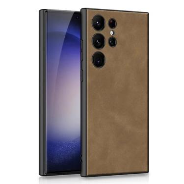 Imagem de Capa à prova de choque para Samsung Galaxy S24 Ultra/S24 Plus/S24, capa de couro estilo empresarial, fina, carregamento sem fio