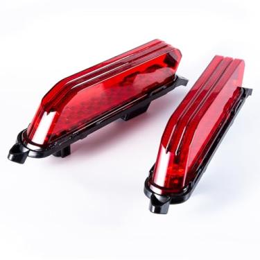 Imagem de Luzes de alforje CVO de motocicleta para Harley, barra de luz traseira vermelha, luzes LED de corrida/freio/giro para para-lama traseiro compatível com Harley CVO Fender 2014+