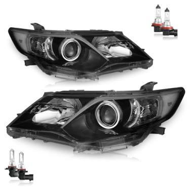 Imagem de KarSpareHub Conjunto de faróis para Toyota Camry 2012 2013 2014 Substituição de farol cromado refletor âmbar lado do motorista e do passageiro