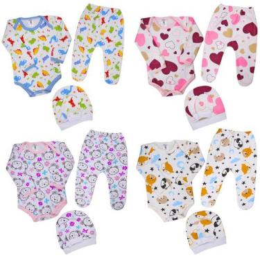Imagem de Moletinho Roupa Bebê Conjunto 4 Peças Saída De Maternidade - Batutinha