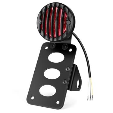 Imagem de Benlari Luz traseira de LED para motocicleta de 2,5 cm com suporte, luz traseira à prova d'água para montagem lateral de motocicleta para Harley Honda Bobber Chopper Yamaha Sporster Kawasaki Suzuki