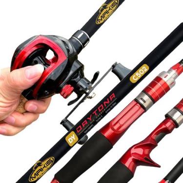 Imagem de Kit Pesca 10kg Carretilha 19 Rol Anti Cabeleira + Vara de Carbono - Ma