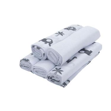 Imagem de Fralda Prime de Pano para bebê 80 cm x 80 cm Baby Joy, Safari