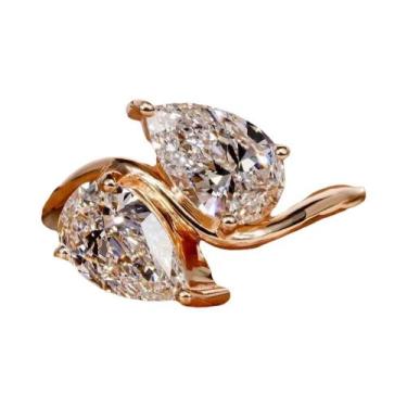 Imagem de Anel De Noivado E Casamento De Luxo Em Prata Esterlina 925 Com Zircôni