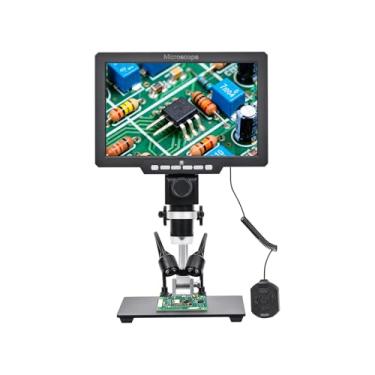 Imagem de Luocute Microscópio Digital, Tela IPS de 10,1 Polegadas, Ampliação de 2000X, Câmera de 12 MP Com Armazenamento de 32 GB e Gravação Em Tempo Real, Microscópios de Solda LCD (Com bateria Plugue UE 220V)