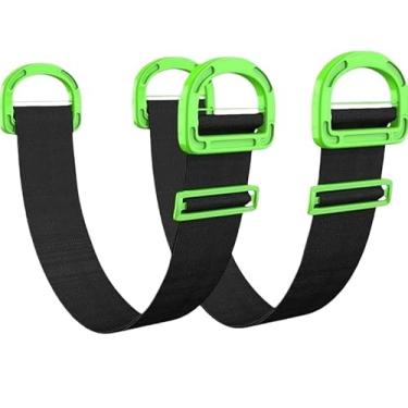 Imagem de Correias de movimento ajustáveis com alças, pacote com 2 cintos de elevação e transporte para móveis, caixas, eletrodomésticos, verde e preto, comprimento ajustável de 89 a 152 cm