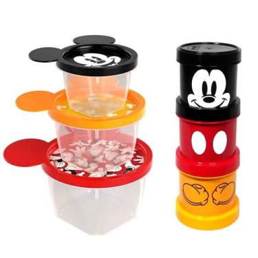 Imagem de Conjunto 6 Potes do Mickey para Cozinha Alimentos Temperos - Plasútil
