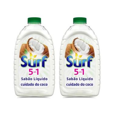 Imagem de Kit 2 Lava-Roupas Líquido Surf 5 em 1 Cuidado do Coco 3L