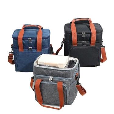 Imagem de Bolsa Térmica Dupla 2 Camadas – Isolamento Térmico, Impermeável, Para Lanches, Marmitas e Bebidas(bolsa térmica grande-Aleatorio)