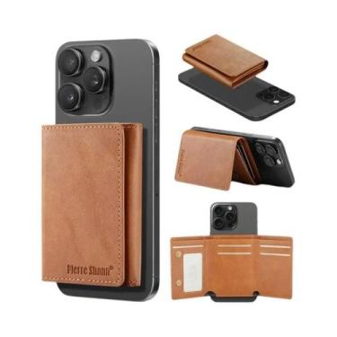 Imagem de Carteira Unissex De Couro PU Com Proteção RFID E Suporte Magnético Par