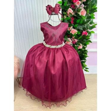 Imagem de Vestido Longo Marie Larissa Marsala para Crianças, 4, Marsala