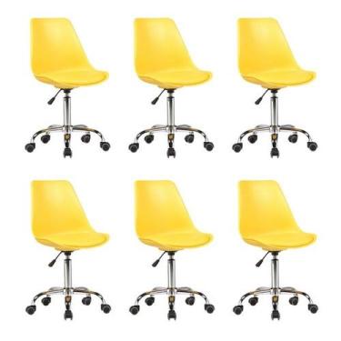 Imagem de Kit 6 Cadeiras Escritório Secretária Decorativa Eames Chicago - Espres