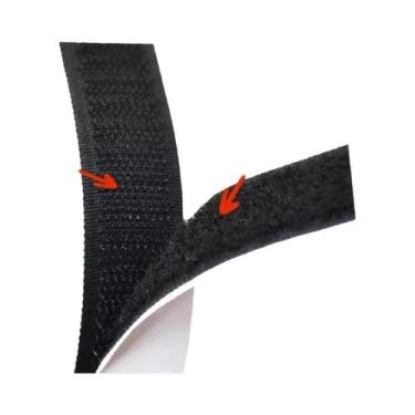 Imagem de Fita Adesiva Mágica Dupla Face Extra Forte 25M Preta Com Gancho E Laço